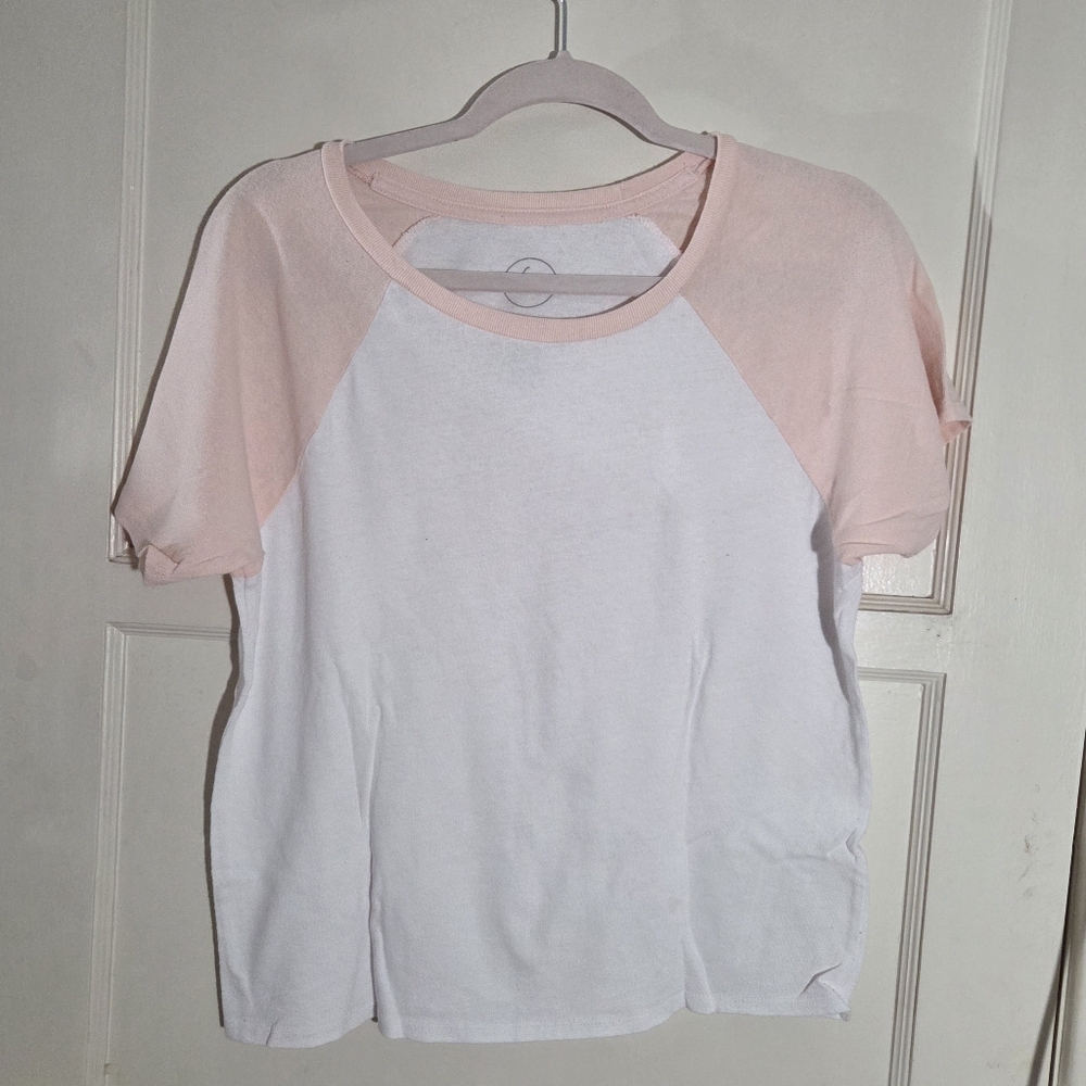 Hi Res Pink White Raglan Shirt XL